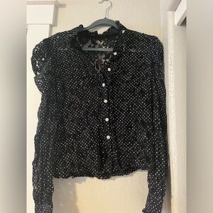 Lulus button down lace top